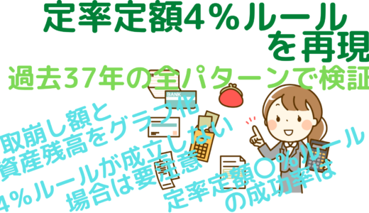 【完全保存版】定率定額4％ルールを再現～過去37年の全パターンで検証～